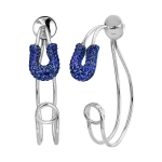 Pager to activate White Gold Sapphire Open Safety Pin Earrings