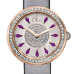 Pager to activate Brilliant One Row Rose Gold Amethyst Sapphires 44mm