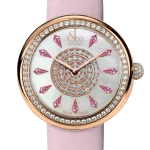 Pager to activate Brilliant One Row Rose Gold Pink Sapphires 44mm