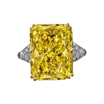 Pager to activate Fancy Intense Yellow Radiant Cut Diamond Ring
