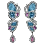 Pager to activate Small Drop Blue Topaz Papillon Earrings