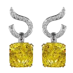 Pager to activate Fancy Intense Yellow Diamond Drop Earring