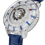 Pager to activate The Mystery Tourbillon White Diamonds and Blue Sapphire