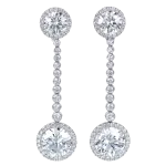 Pager to activate Round Brilliant Drop Earrings