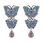 Pager to activate Small Butterfly Papillon Drop Earrings