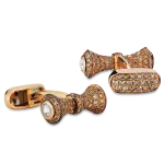 Pager to activate Rose Gold Barbell Design Cufflinks