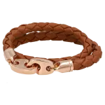 Pager to activate Perfect Fit Bracelet Double Strap Rose Gold Baked Brown Brummel Leather