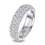 Pager to activate Three Row Pave Wedding Band