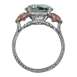 Pager to activate Fancy Dark Grey and Pink Three-Stone Diamond Ring