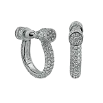 Pager to activate White Gold Full Pave Diamond Estribo Earrings