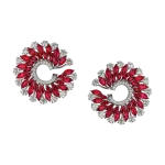 Pager to activate Marquise Cut Ruby Earrings Small