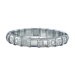 Pager to activate HEMATITE BRACELET 21 WHITE GOLD BARS