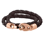 Pager to activate Perfect Fit Bracelet Double Strap Rose Gold Dark Brown Brummel Leather