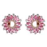 Pager to activate Baguette Cut Pink Sapphires Earrings (Small)