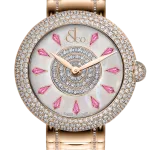 Pager to activate Brilliant Half Pave Rose Gold Couture Pink Sapphires 44mm