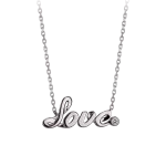 Pager to activate Smaller White Gold Plain Love Necklace