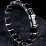 Pager to activate Hematite Bracelet 19 Stainless Steel Bars