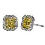 Pager to activate Yellow Diamond Stud Earrings