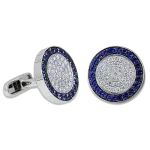 Pager to activate Circular Cufflinks Blue Sapphires