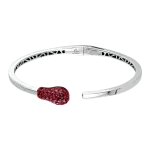 Pager to activate White Gold Ruby Match Cuff Bracelet
