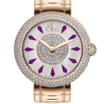 Pager to activate Brilliant Half Pave Rose Gold Couture Amethyst Sapphires 38mm