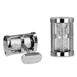 Pager to activate Stainless Steel Hour Glass Cufflinks
