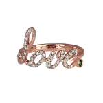 Pager to activate Rose Gold Love Ring Green Topaz