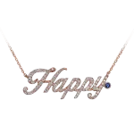 Pager to activate Rose Gold Pave Happy Necklace