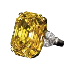 Pager to activate Fancy Intense Yellow Emerald Cut Diamond Ring