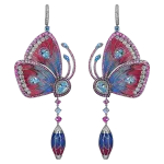 Pager to activate Pink and Blue Cathedral Papillon Earrings