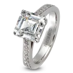 Pager to activate Square Emerald-Cut Diamond Solitaire