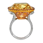 Pager to activate Fancy Intense Yellow Cushion Cut Diamond Ring