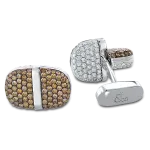 Pager to activate White Gold Pave Set Diamond Flip Cufflinks