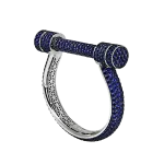 Pager to activate Full Pave Sapphire Estribo Bracelet