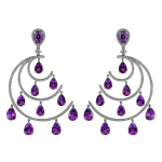 Pager to activate Crescent Moon Amethyst Chandelier Earrings