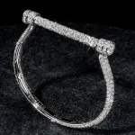 Pager to activate White Gold Estribo Full Pave Bangle