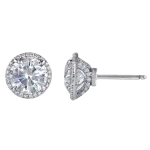 Pager to activate Round White Gold Diamond Stud Earrings