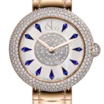 Pager to activate Brilliant Half Pave Rose Gold Couture Blue Sapphires 44mm