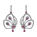 Pager to activate Short Pink Tourmaline Papillon Earrings