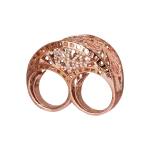Pager to activate Two Finger Rose Gold Cocktail Ring
