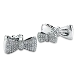 Pager to activate Bow Tie Cufflinks White Gold