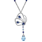 Pager to activate Papillon Necklace with Blue Sapphire