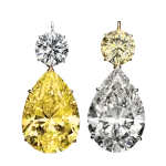 Pager to activate Magnificent Yellow and White Diamond Drop Earrings