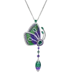 Pager to activate PAPILLON NECKLACE WITH PURPLE CATHEDRAL ENAMEL WINGS