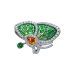 Pager to activate GREEN TOPAZ PAPILLON RING