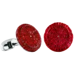 Pager to activate Full Baguette Brilliant Rubies Cufflinks
