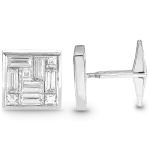 Pager to activate Square Emerald Cut Diamond Cufflinks