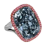 Pager to activate Fancy Blue Gray Cushion Cut Diamond Ring