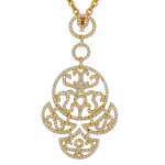 Pager to activate Lace Yellow Gold Diamond Lace Pendant