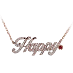 Pager to activate ROSE GOLD PAVE HAPPY NECKLACE